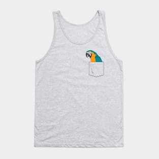 Blue and Gold Macaw Parrot In Your Front Pocket Tank Top